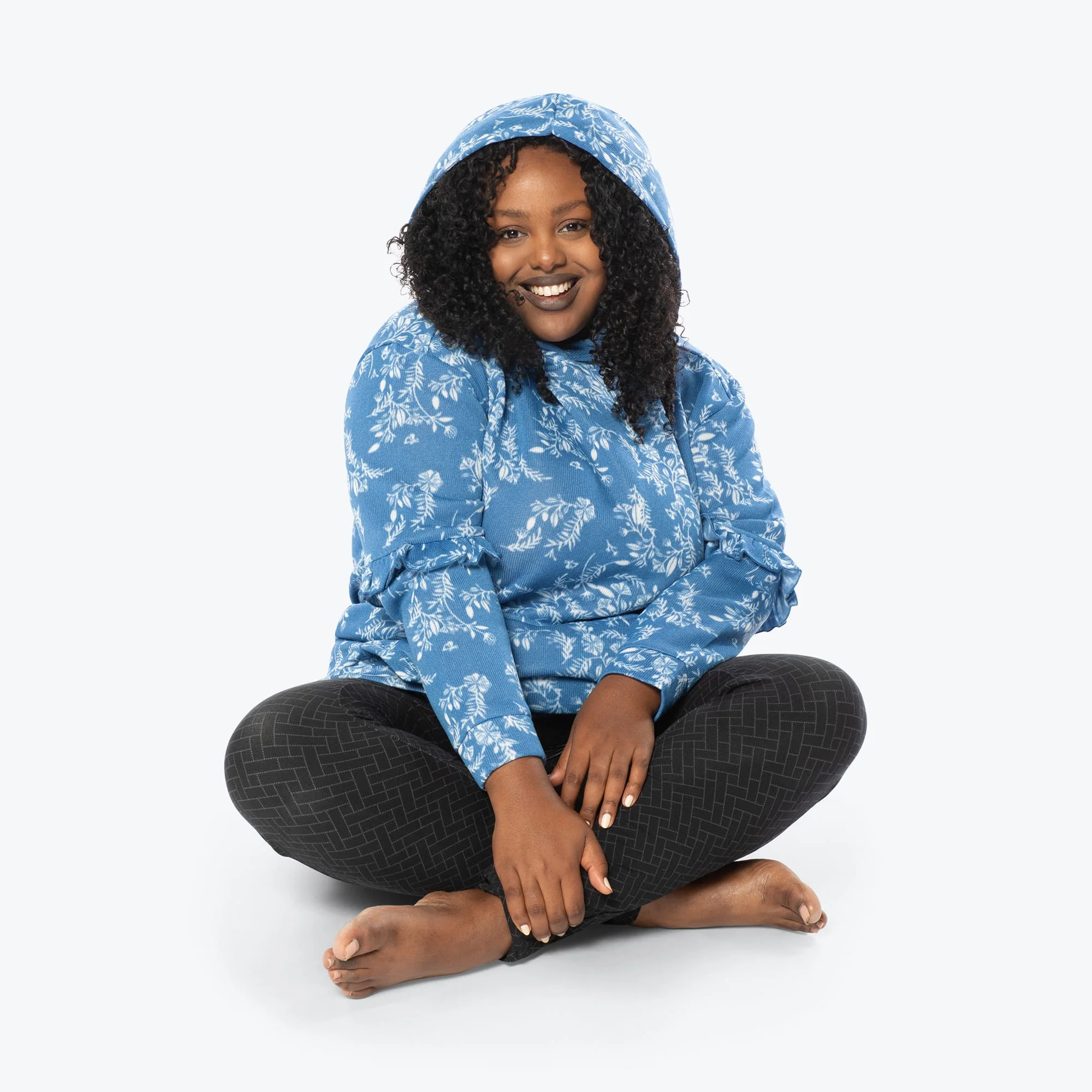 Peekaboo Sweater Fleece Tunic Hoodie - Image 100