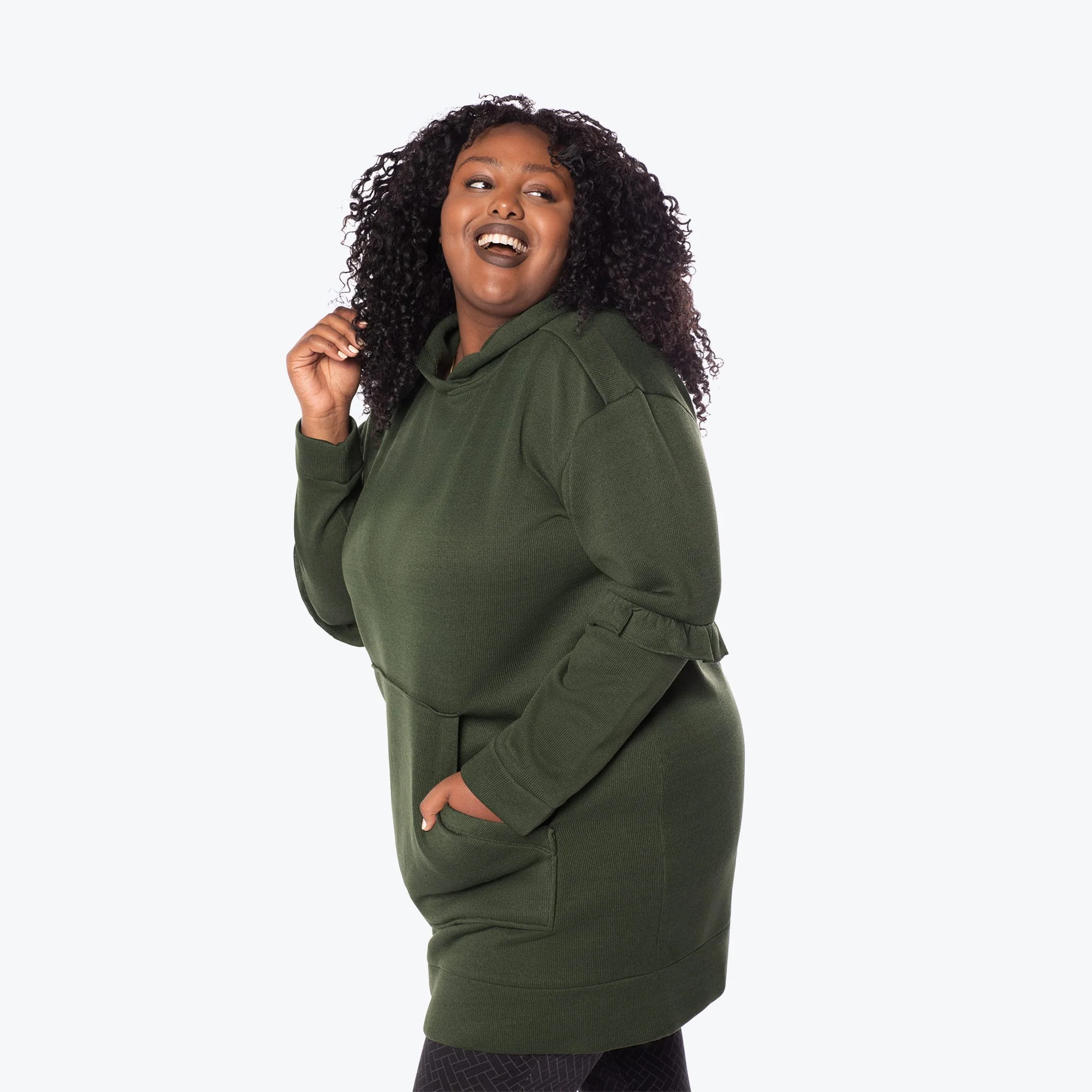 Peekaboo Sweater Fleece Tunic Hoodie - Image 104