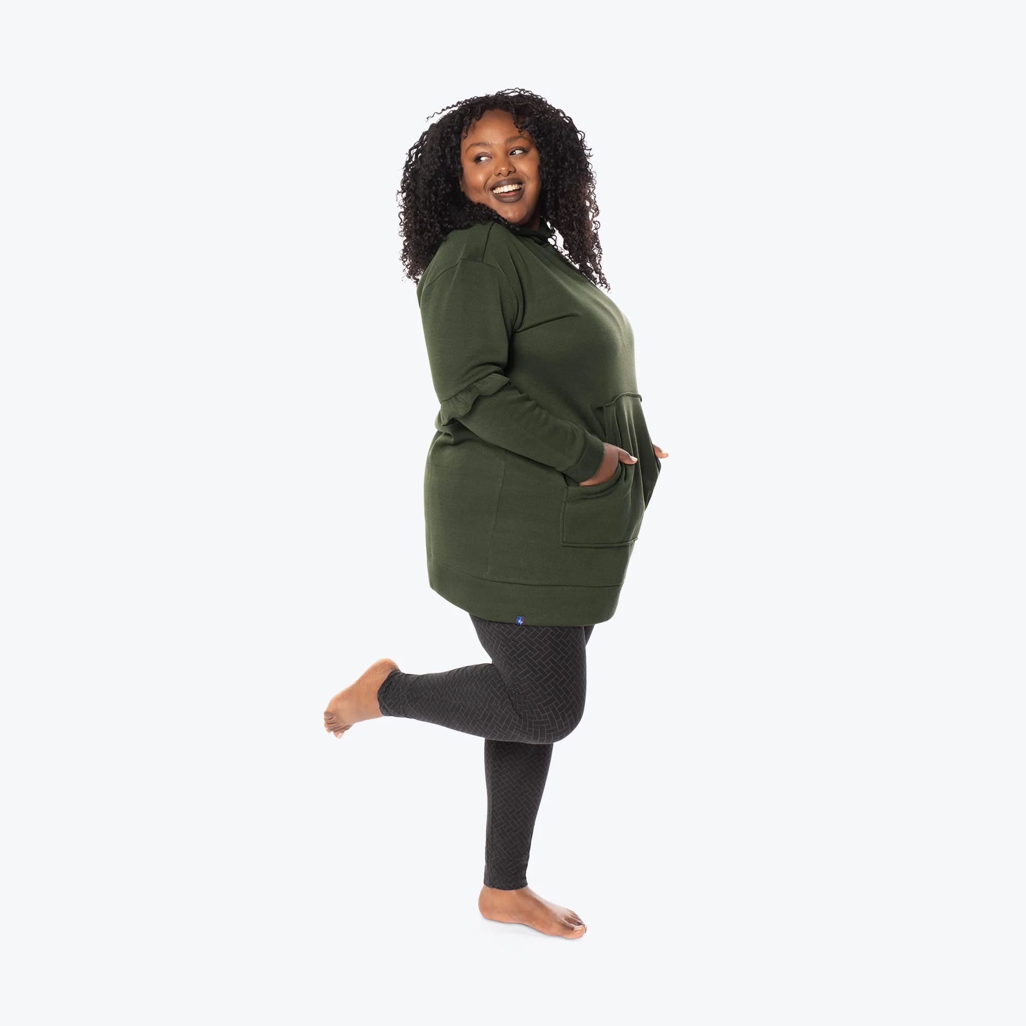 Peekaboo Sweater Fleece Tunic Hoodie - Image 107