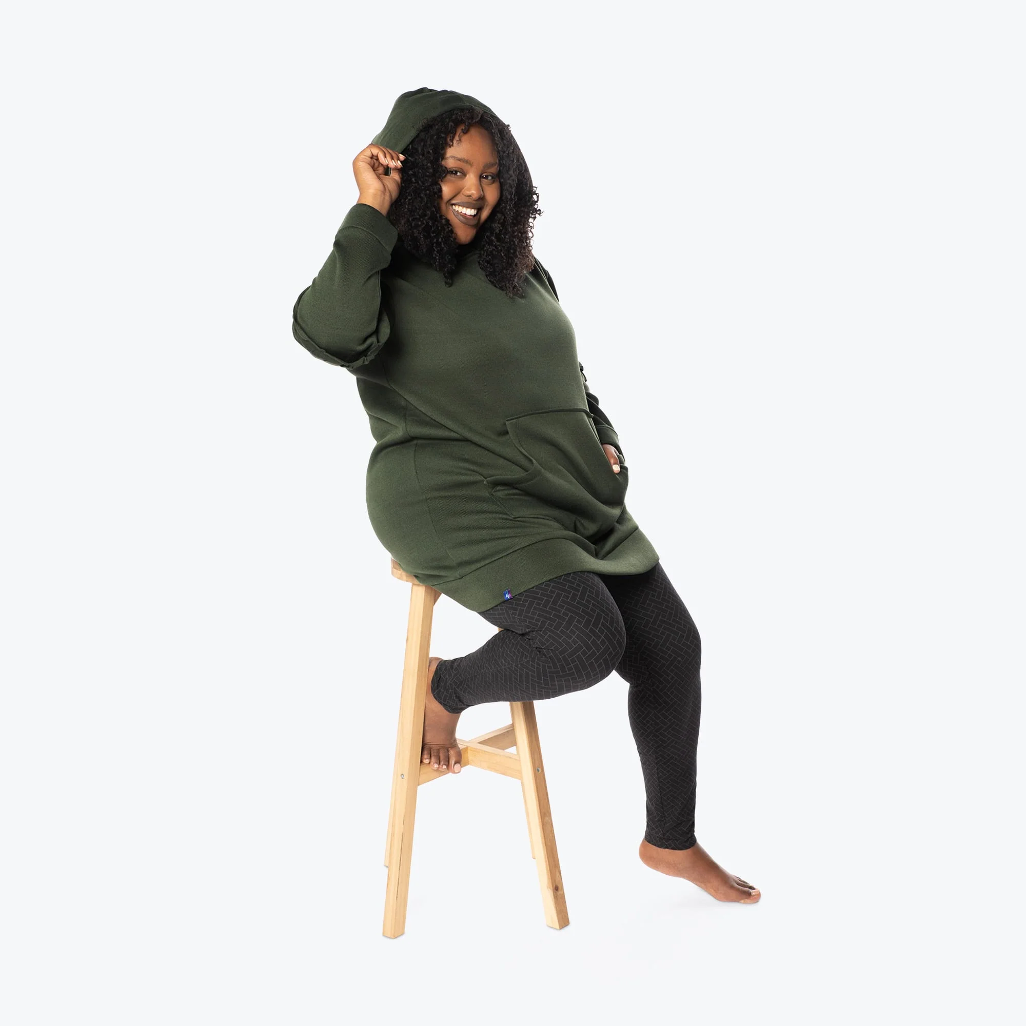 Peekaboo Sweater Fleece Tunic Hoodie - Image 109