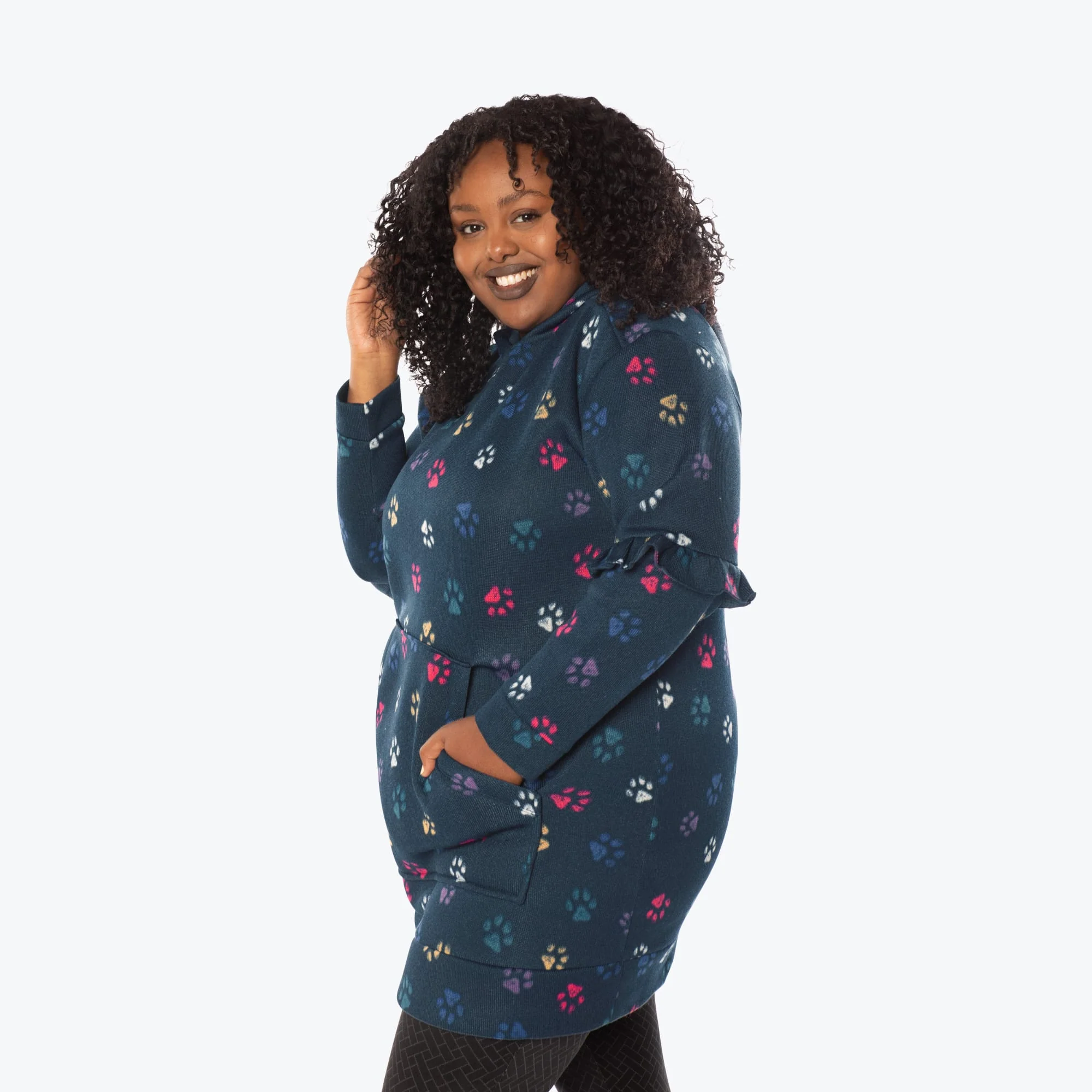 Peekaboo Sweater Fleece Tunic Hoodie - Image 112