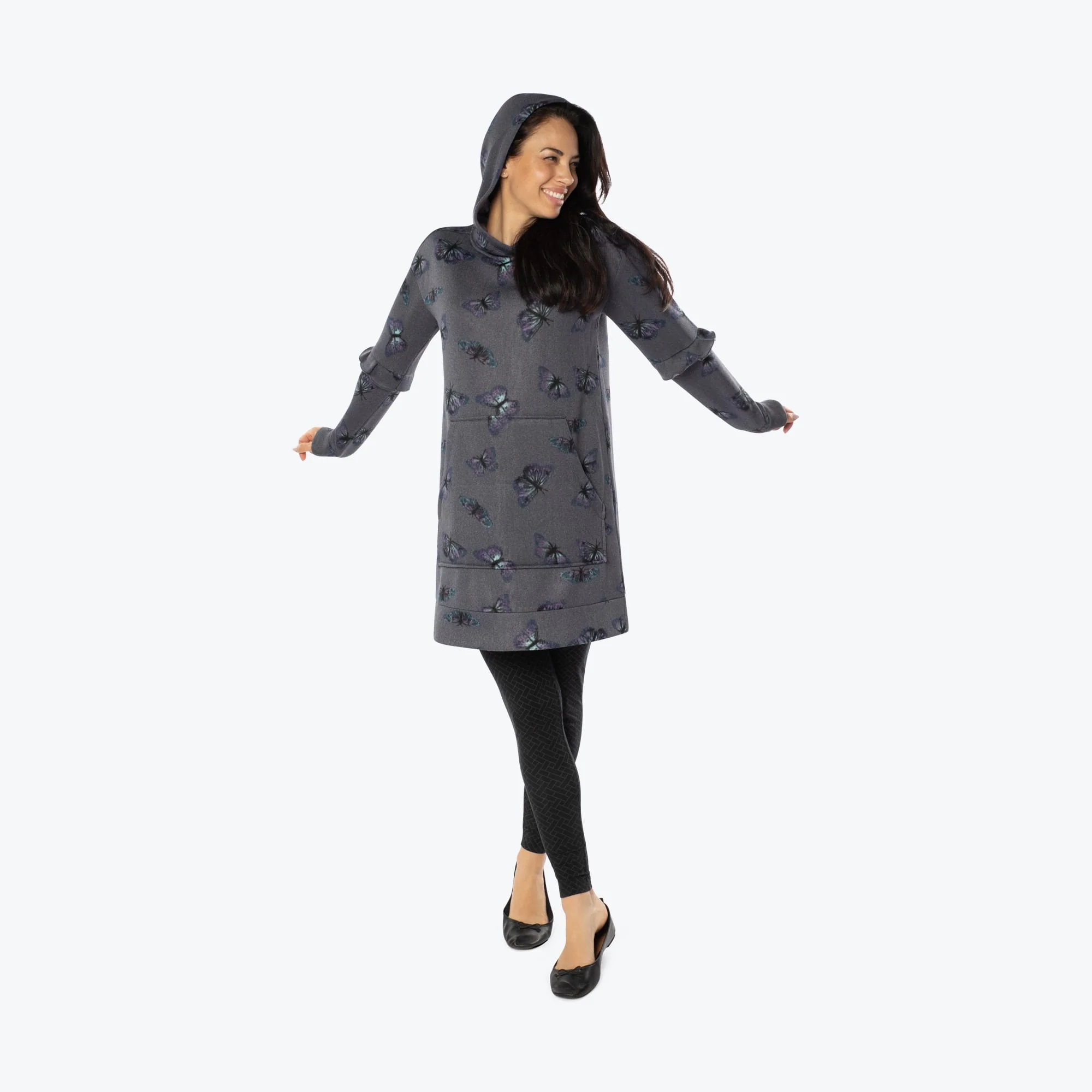 Peekaboo Sweater Fleece Tunic Hoodie - Image 22