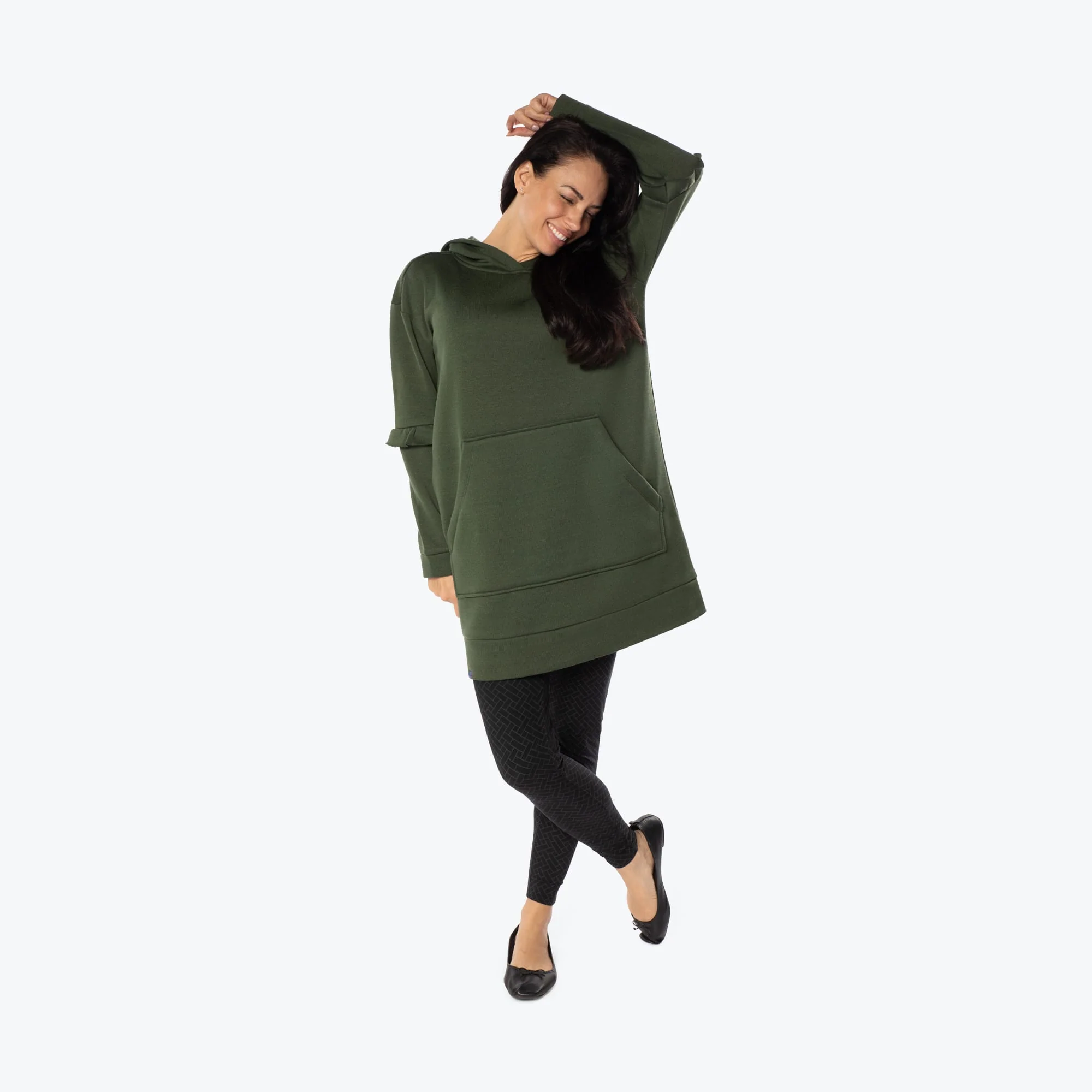 Peekaboo Sweater Fleece Tunic Hoodie - Image 43