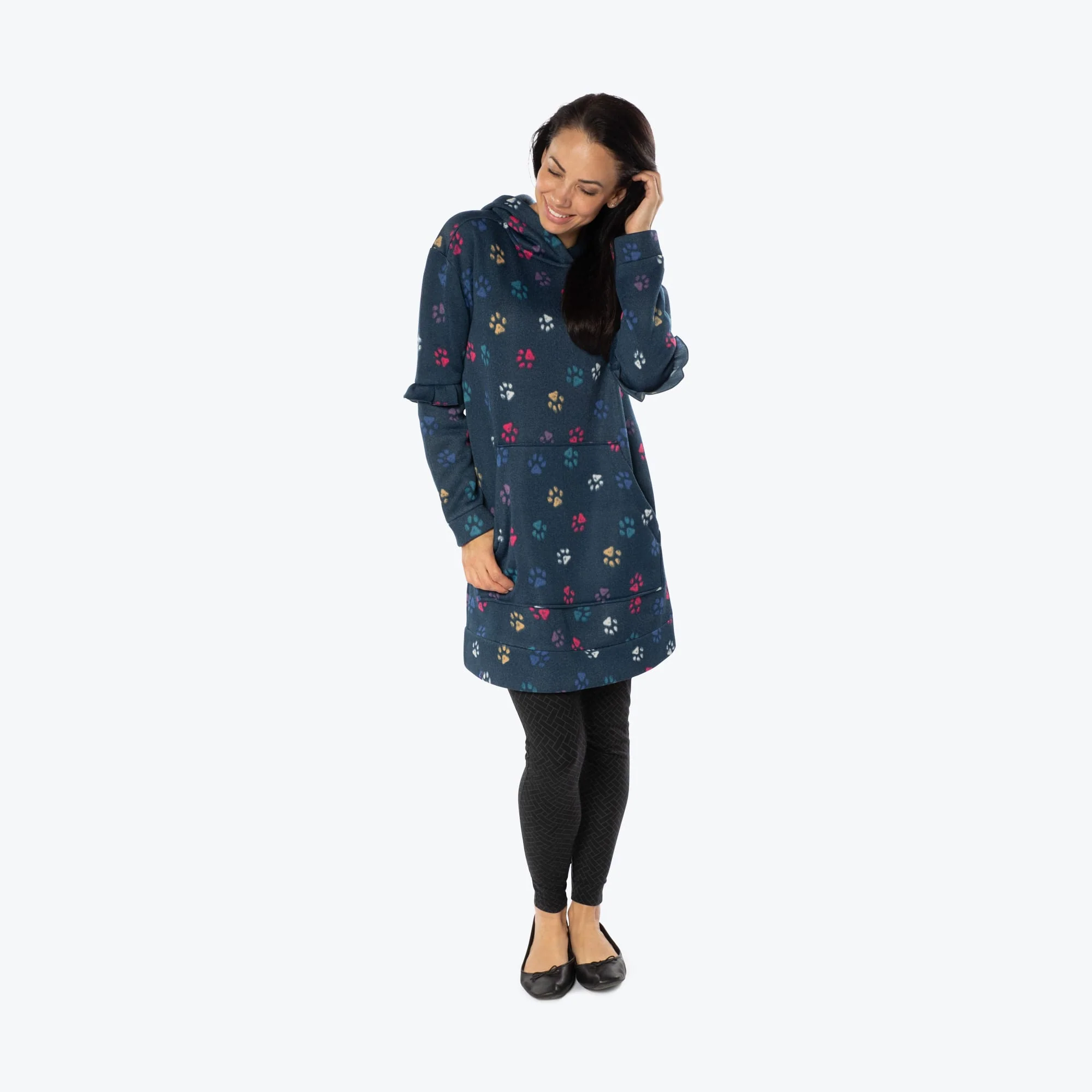Peekaboo Sweater Fleece Tunic Hoodie - Image 51