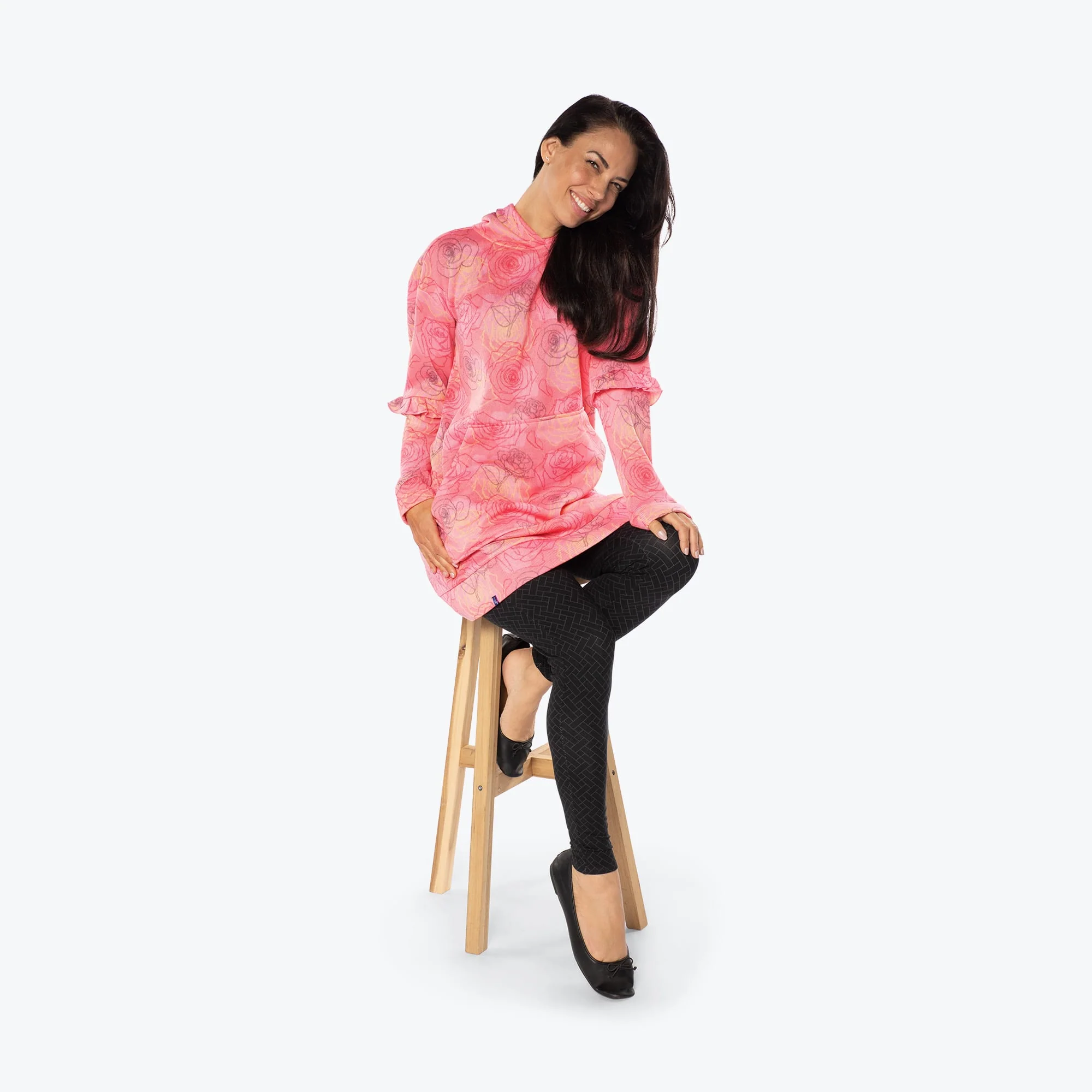 Peekaboo Sweater Fleece Tunic Hoodie - Image 62