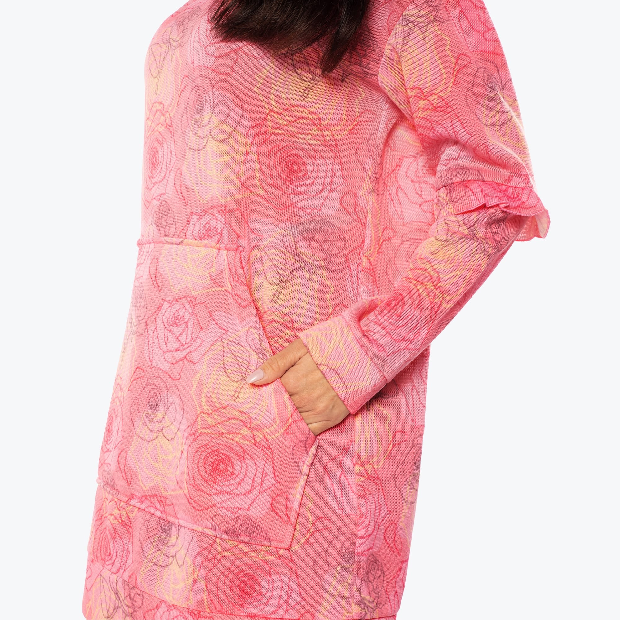 Peekaboo Sweater Fleece Tunic Hoodie - Image 63