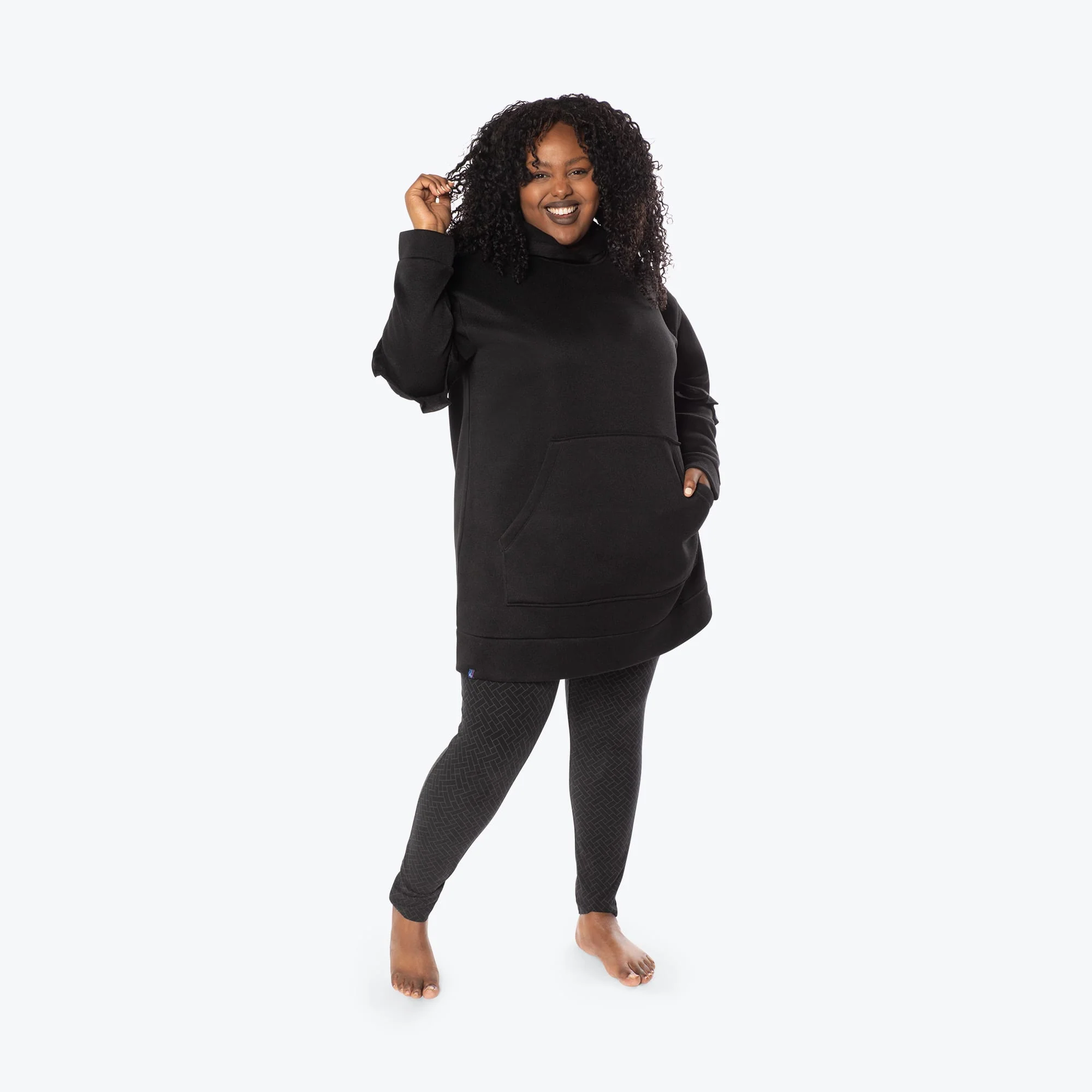 Peekaboo Sweater Fleece Tunic Hoodie - Image 75