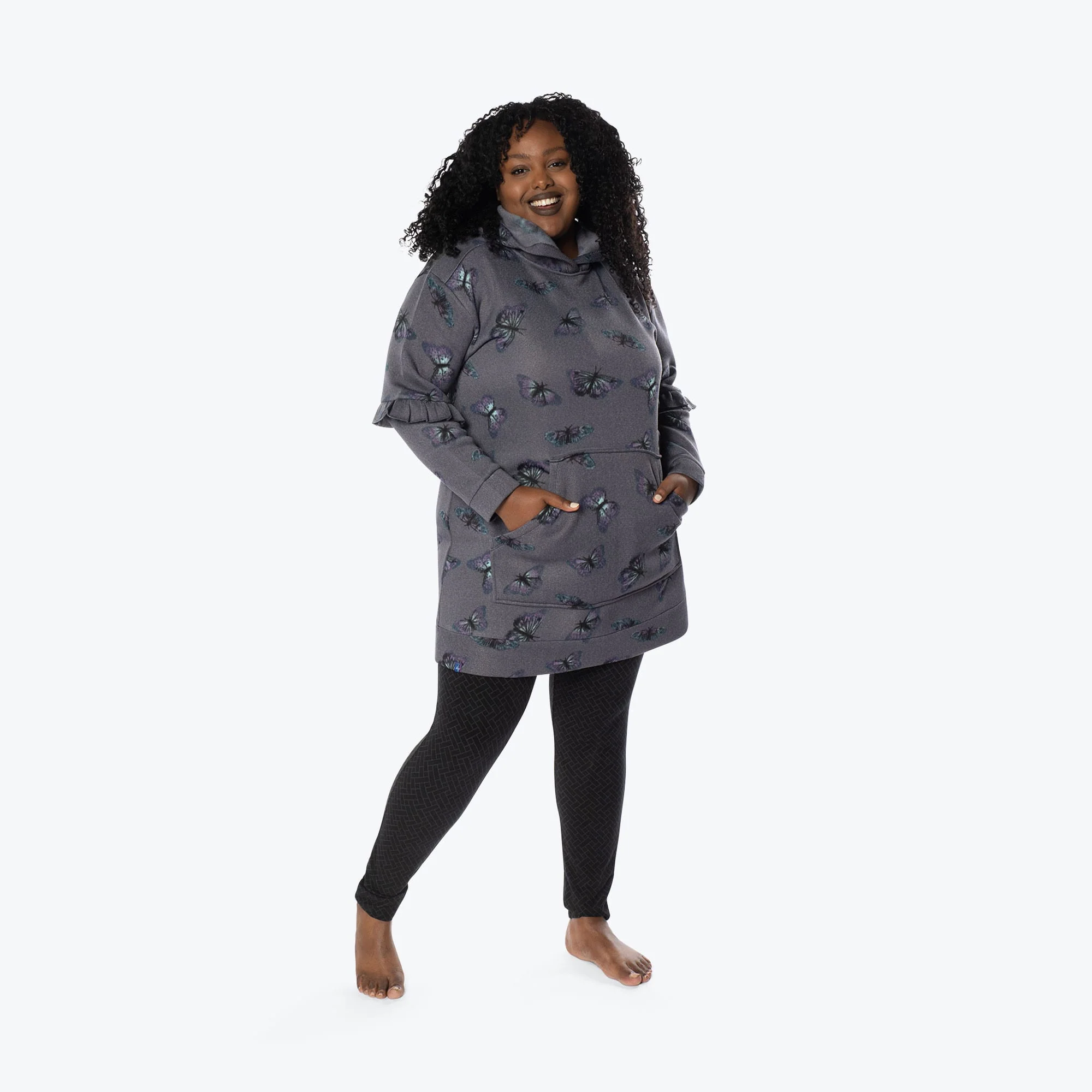 Peekaboo Sweater Fleece Tunic Hoodie - Image 83