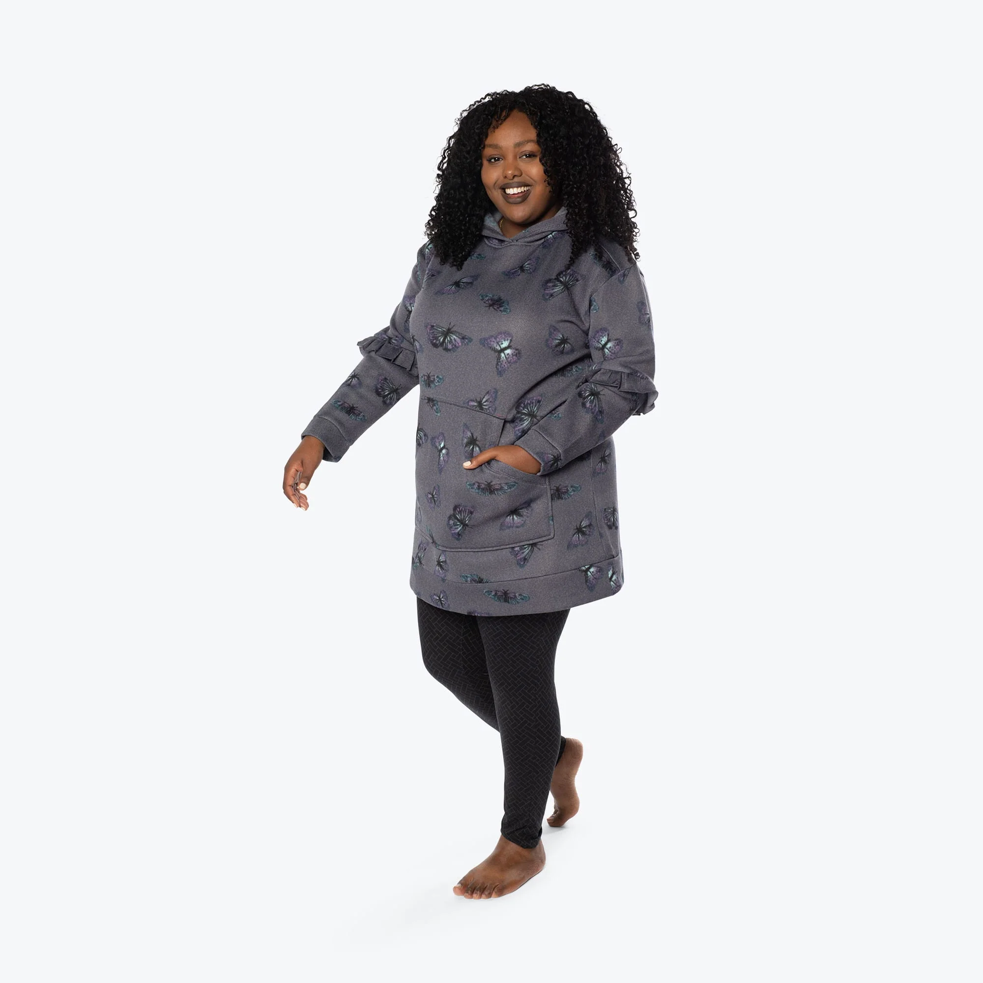 Peekaboo Sweater Fleece Tunic Hoodie - Image 85