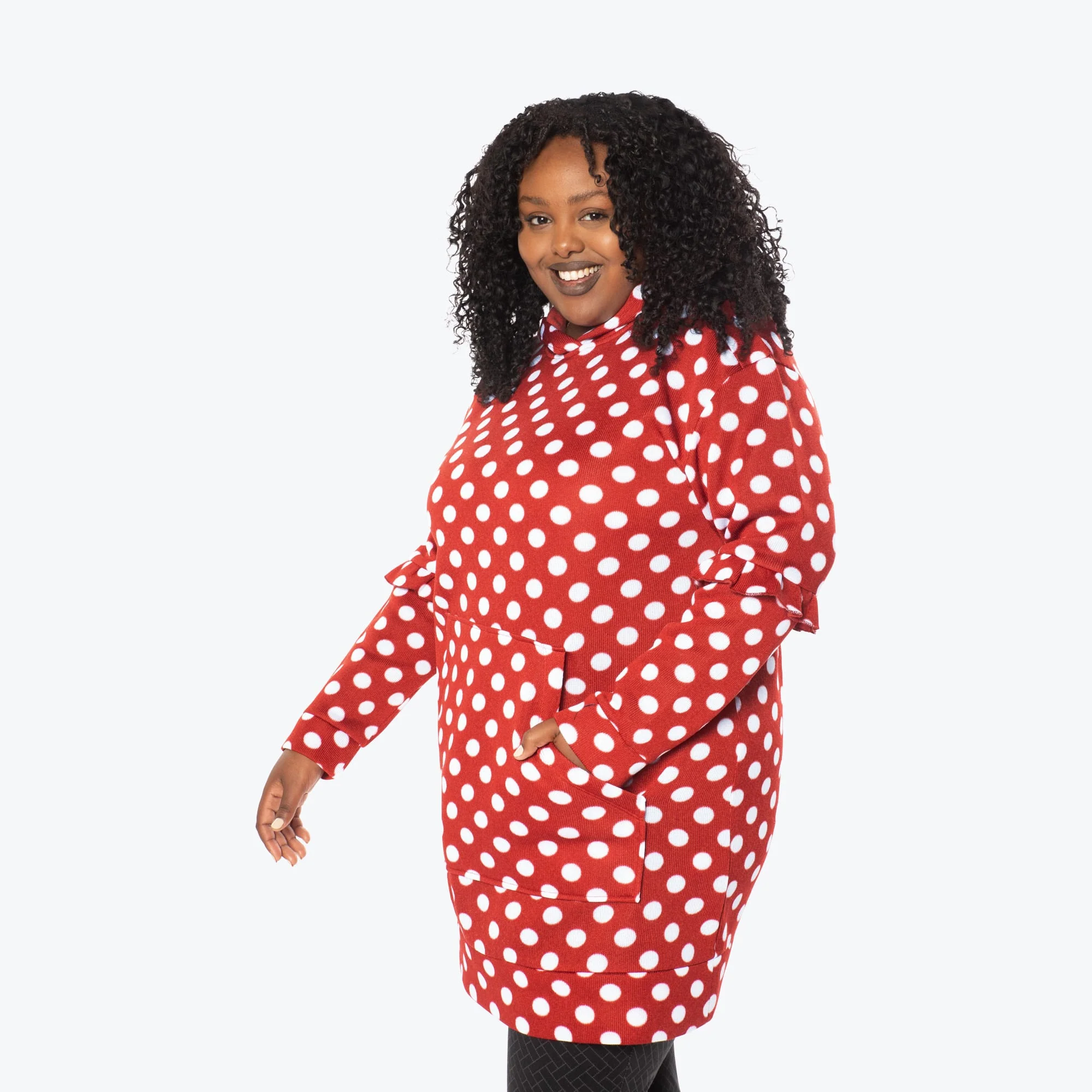 Peekaboo Sweater Fleece Tunic Hoodie - Image 89