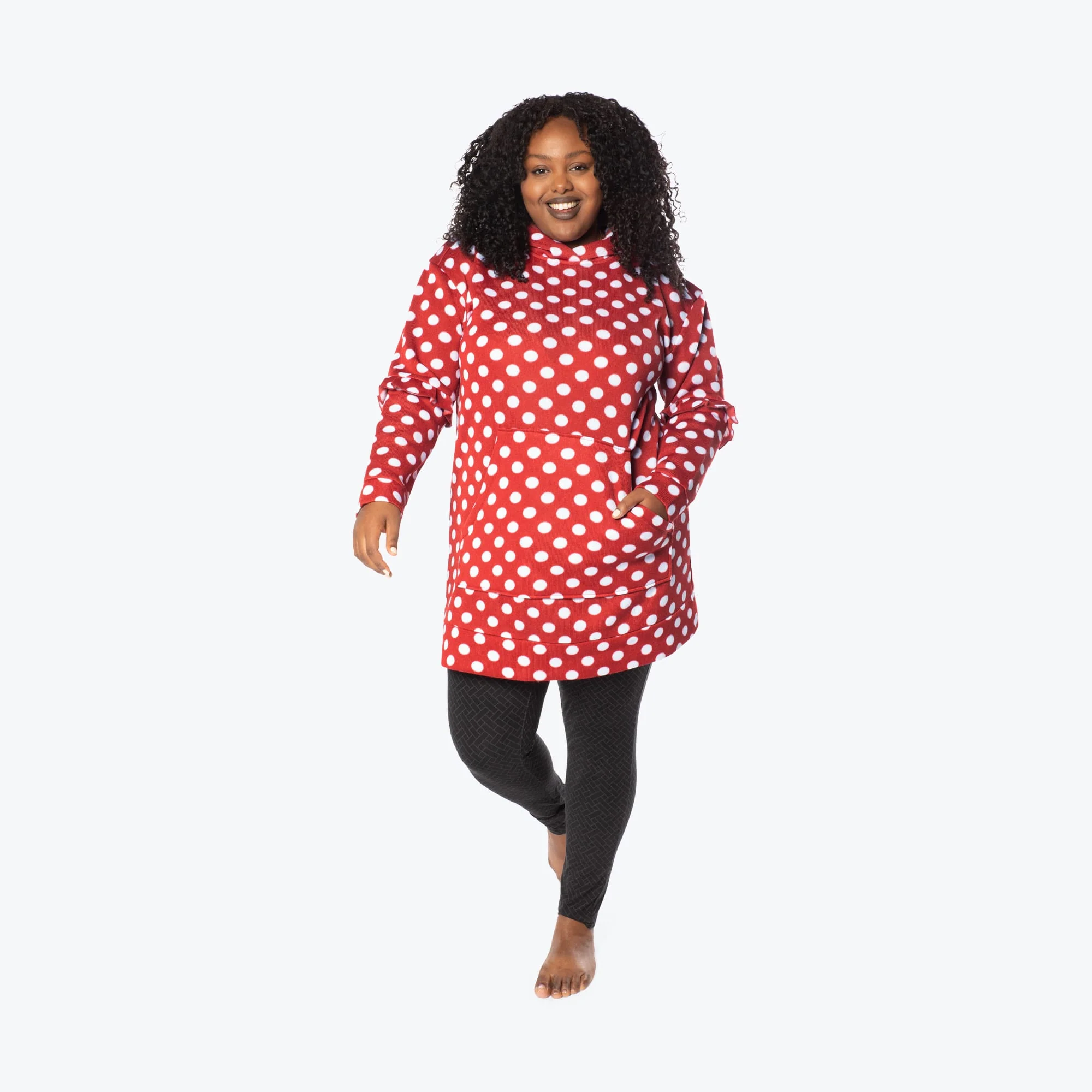 Peekaboo Sweater Fleece Tunic Hoodie - Image 90