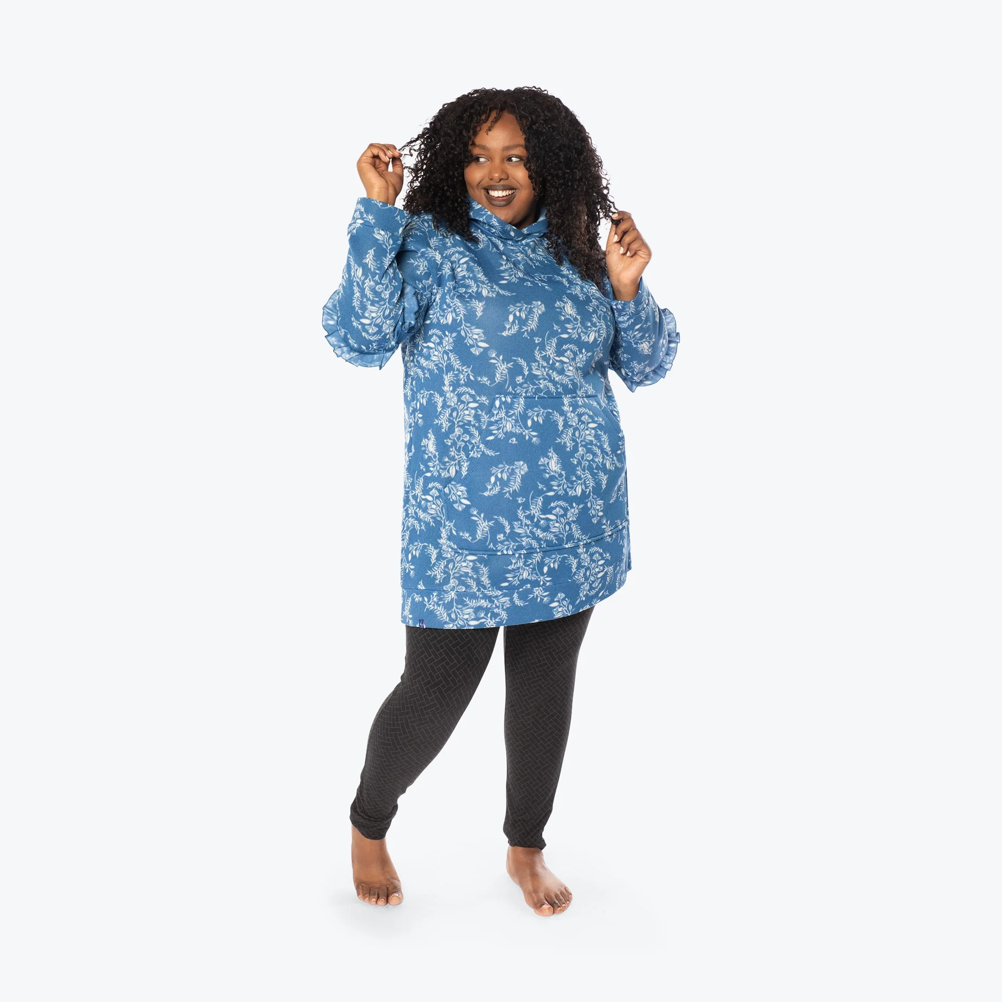 Peekaboo Sweater Fleece Tunic Hoodie - Image 97